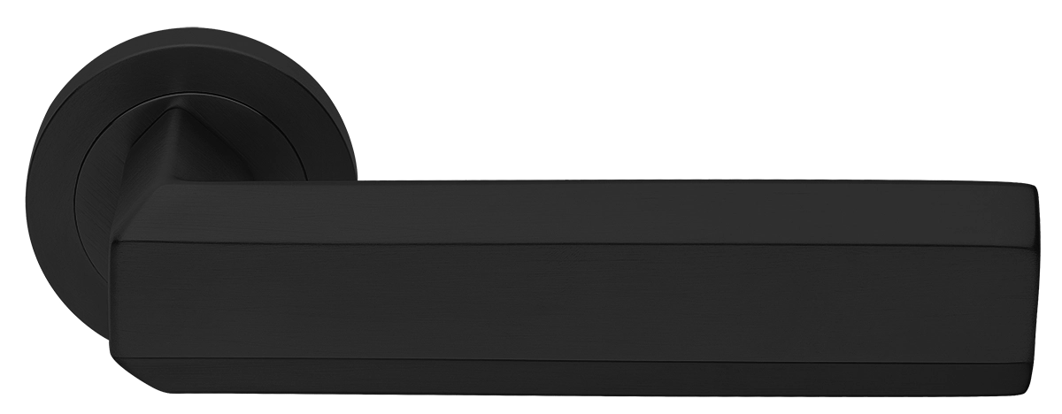 Ручка дверная HARMONY R2 NERO раздельная на круглой розетке, цвет - черный фото купить Киров