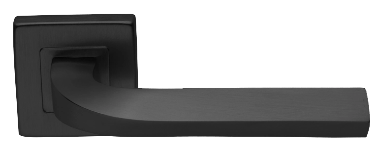 Ручка дверная TENDER S3 NERO раздельная на квадратной розетке, цвет - черный фото купить Киров