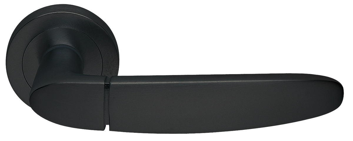 Ручка дверная SAIL R2 NERO раздельная на круглой розетке, цвет - черный фото 1 Ручка дверная SAIL R2 NERO раздельная на круглой розетке, цвет - черный фото купить Киров