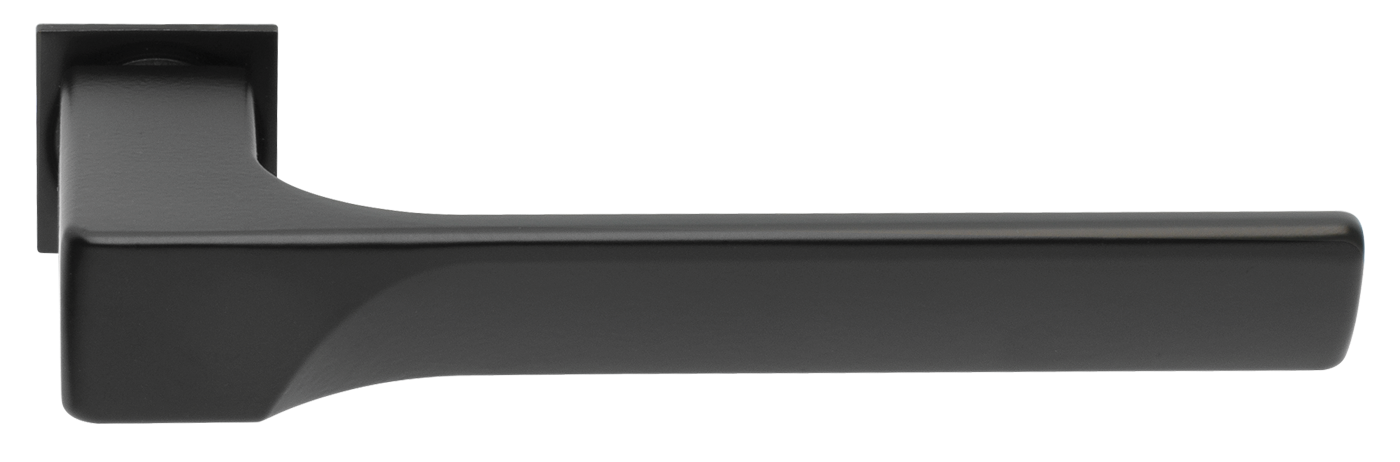 Ручка дверная FIORD-SM NERO-ST, с невидимой квадратной розеткой, цвет - черный soft-touch фото купить Киров