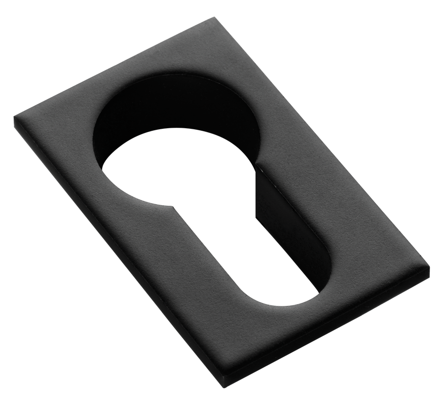 Накладка на евроцилиндр LUX-KH-SM NERO-ST квадратная невидимая, цвет - черный soft-touch фото купить Киров