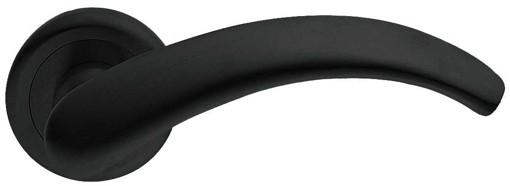 Ручка дверная ARCH R4 NERO раздельная на круглой розетке, цвет - черный фото купить Киров