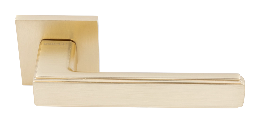 Ручка дверная MH-64-S6 MSG STEPS на квадратной розетке 6 мм, цвет матовое сатинированное золото фото купить Киров