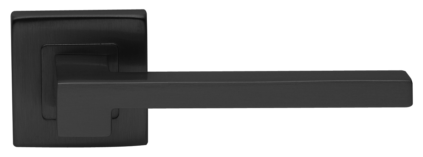 Ручка дверная STONE S3 NERO раздельная на квадратной розетке, цвет черный, латунь фото купить в Кирове