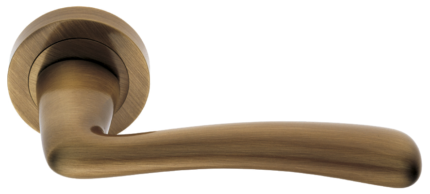 Ручка дверная COCKATOO R2 BGO раздельная на круглой розетке, цвет матовая бронза, латунь фото купить в Кирове