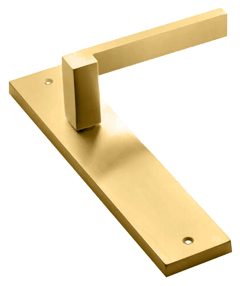 Ручка дверная на планке STONE PL OSA, цвет матовое золото, латунь фото купить в Кирове