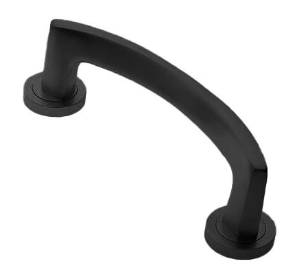 Ручка-скоба дверная WIND PH NERO на круглой розетке, цвет черный, латунь фото morelli Киров