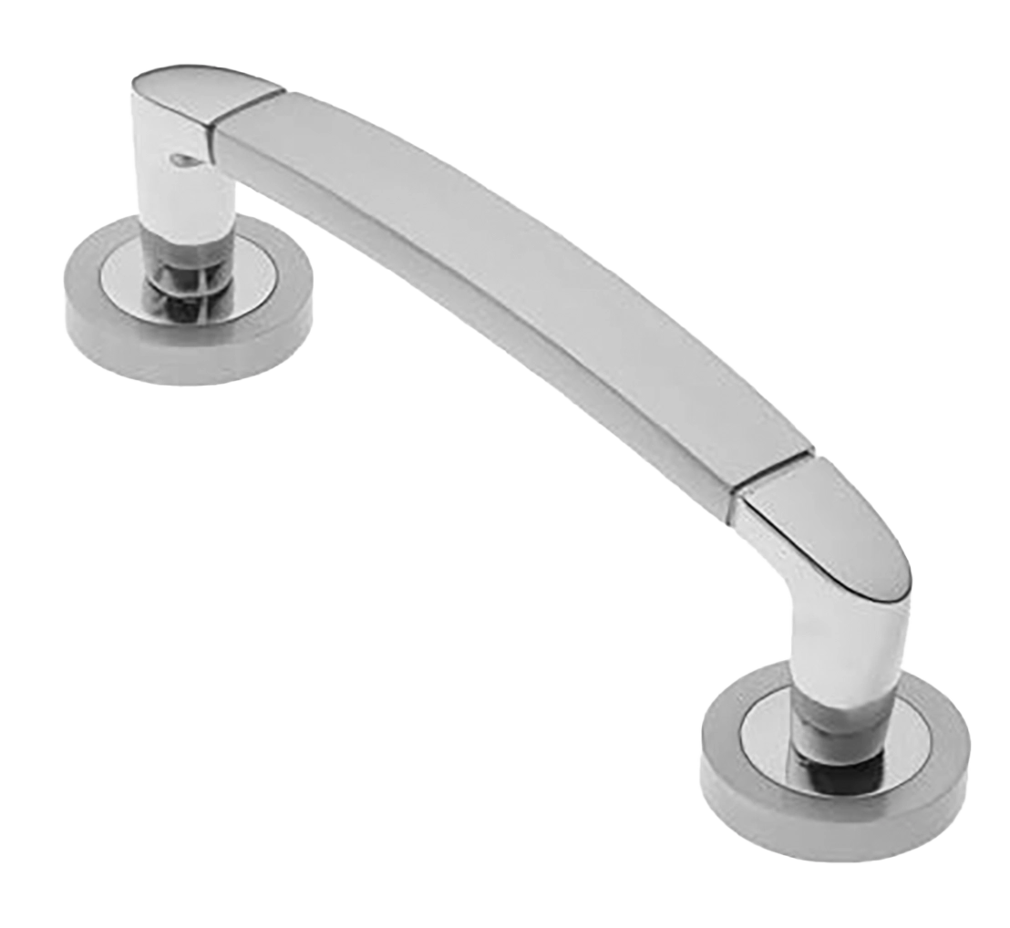 Ручка-скоба дверная SAIL PH CSA/CRO на круглой розетке, цвет матовый хром/хром, латунь фото купить в Кирове