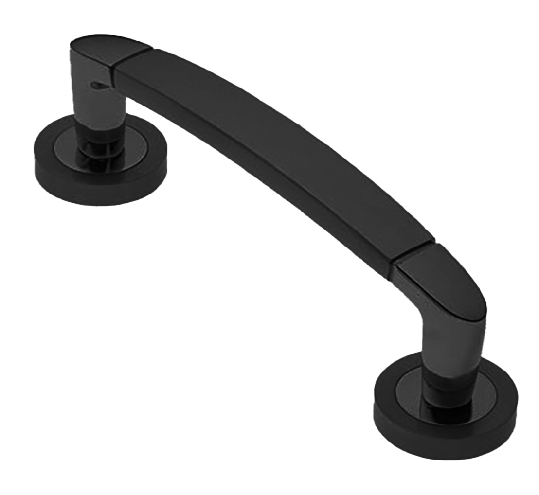 Ручка-скоба дверная SAIL PH NERO на круглой розетке, цвет черный, латунь фото купить в Кирове