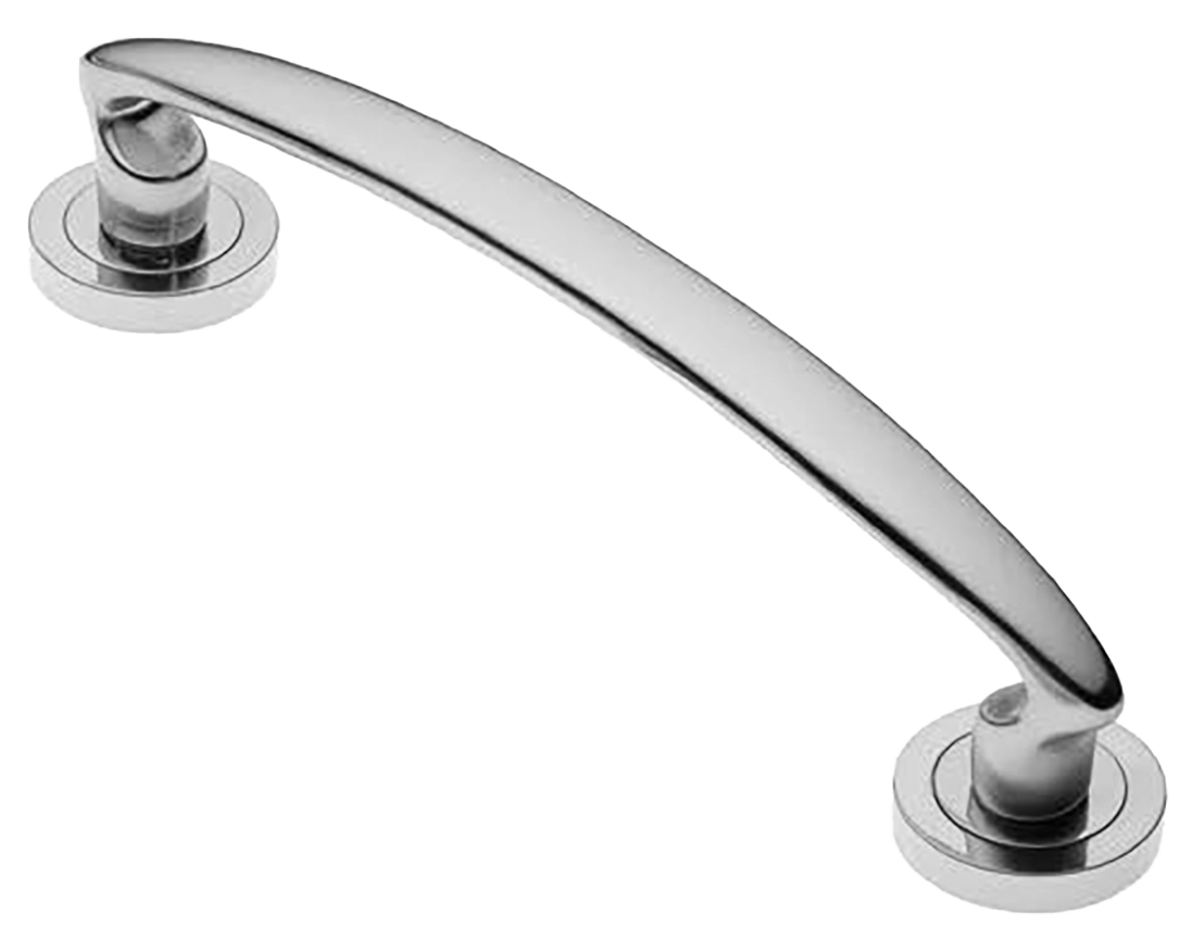 Ручка-скоба дверная FLAMINGO PH CRO на круглой розетке, цвет хром, латунь фото купить в Кирове