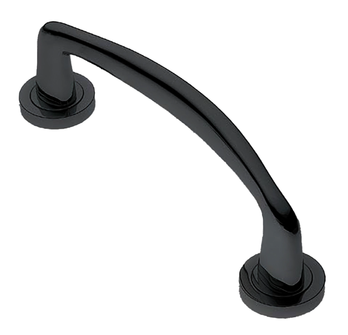 Ручка-скоба дверная COCKATOO PH NERO на круглой розетке, цвет черный, латунь фото купить в Кирове