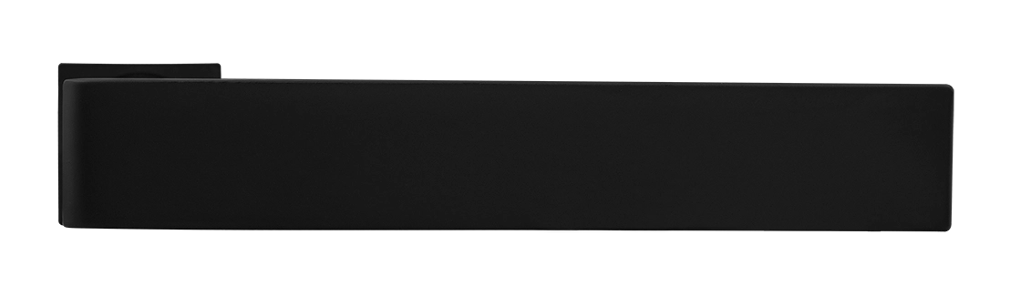 Ручка дверная HORIZONT-SM NERO-ST с невидимой квадратной розеткой, цвет черный soft-touch, ЦАМ фото купить в Кирове