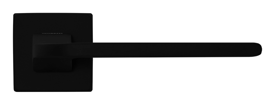 Ручка дверная SPUTNIK S5 NERO-ST на квадратной розетке, цвет черный soft-touch, ЦАМ фото купить в Кирове