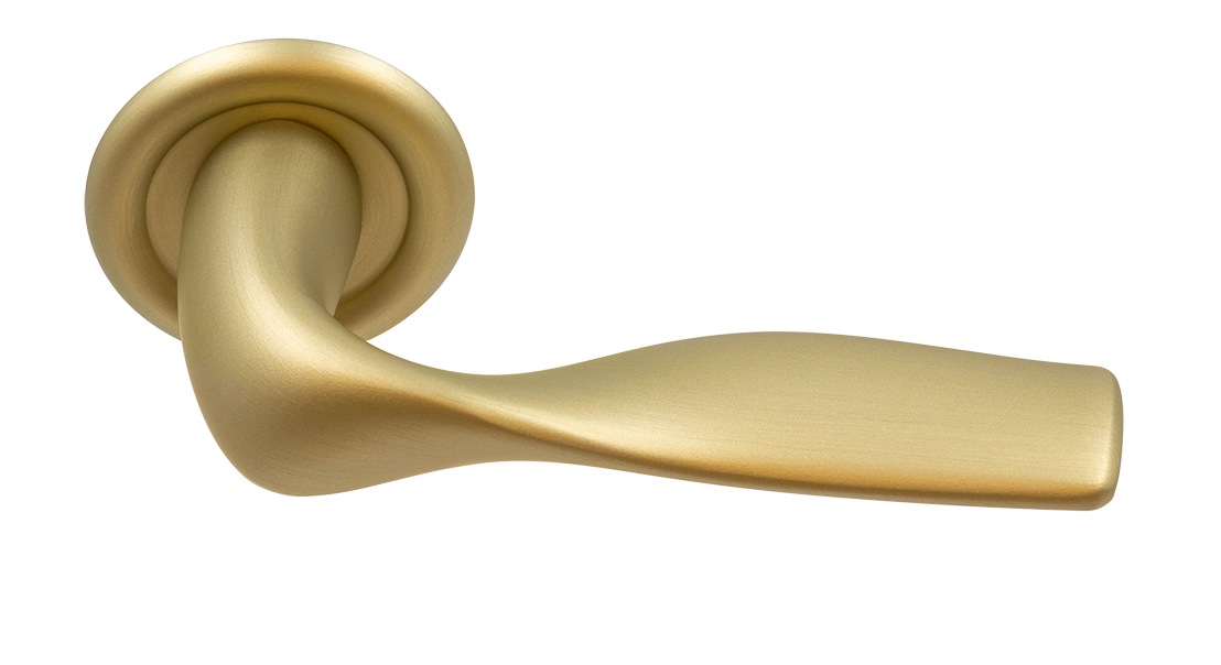 Ручка дверная LVB R7 AH на круглой розетке, цвет Осенний мёд/Autumn Honey фото купить Киров