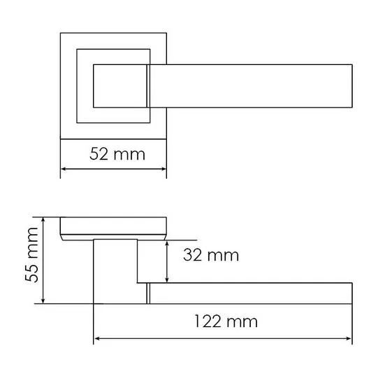 Комплект дверных ручек MH-28 BL-S + сантехническая завертка MH-WC-S BL + защёлка бесшумная 1895P BL + петли врезные универсальные MSN 100X70X2.5-4BB BL (2шт), цвет черный фото купить в Кирове