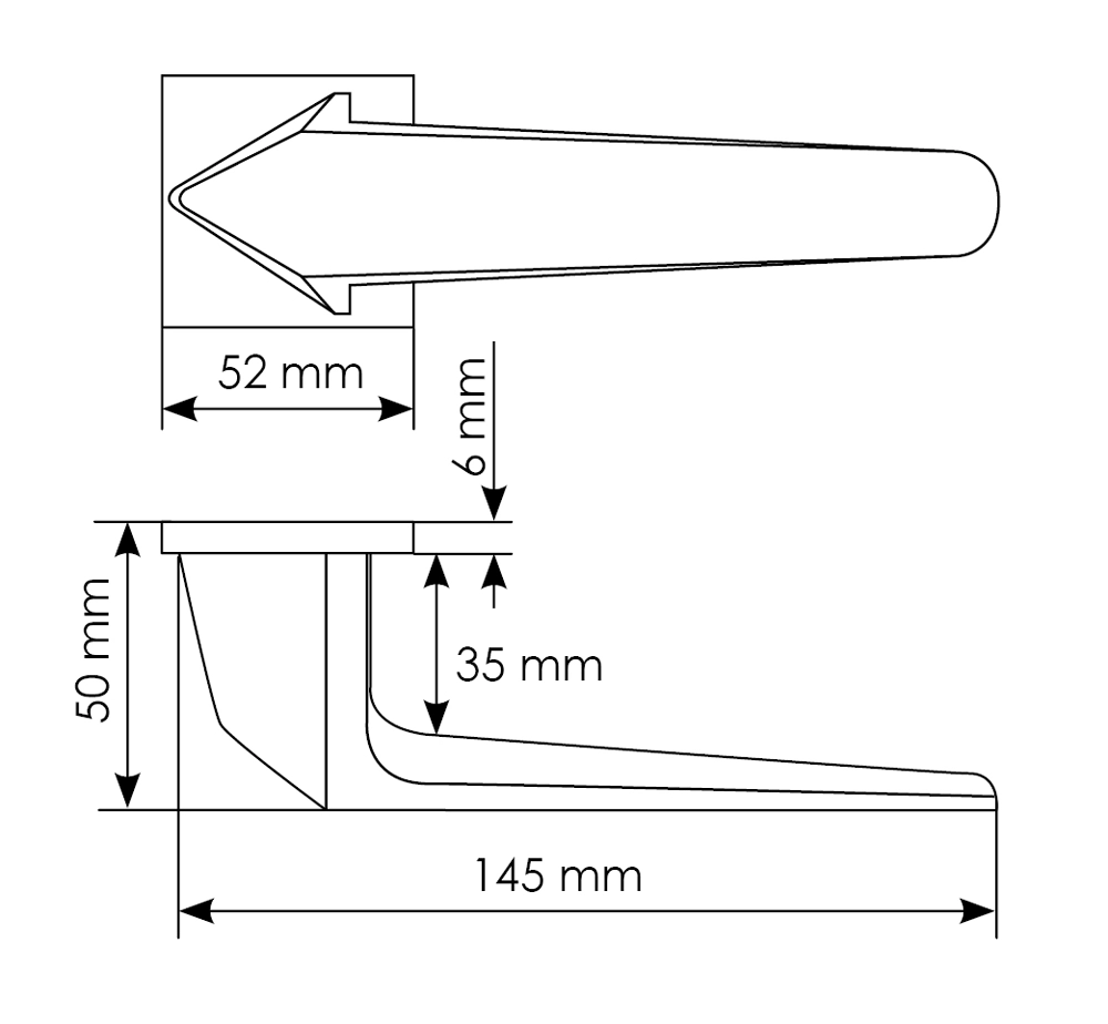 Комплект дверных ручек MH-55-S6 BL + защёлка бесшумная M1895 BL + петли врезные универсальные MSN 100X70X2.5-4BB BL (2шт), цвет черный фото купить в Кирове