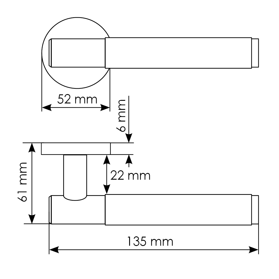 Комплект дверных ручек MH-57-R6T BL + завертка сантехническая MH-WC-R6T BL + защёлка бесшумная M1895 BL + петли врезные универсальные MSN 100X70X2.5-4BB BL (2шт), цвет черный фото купить в Кирове