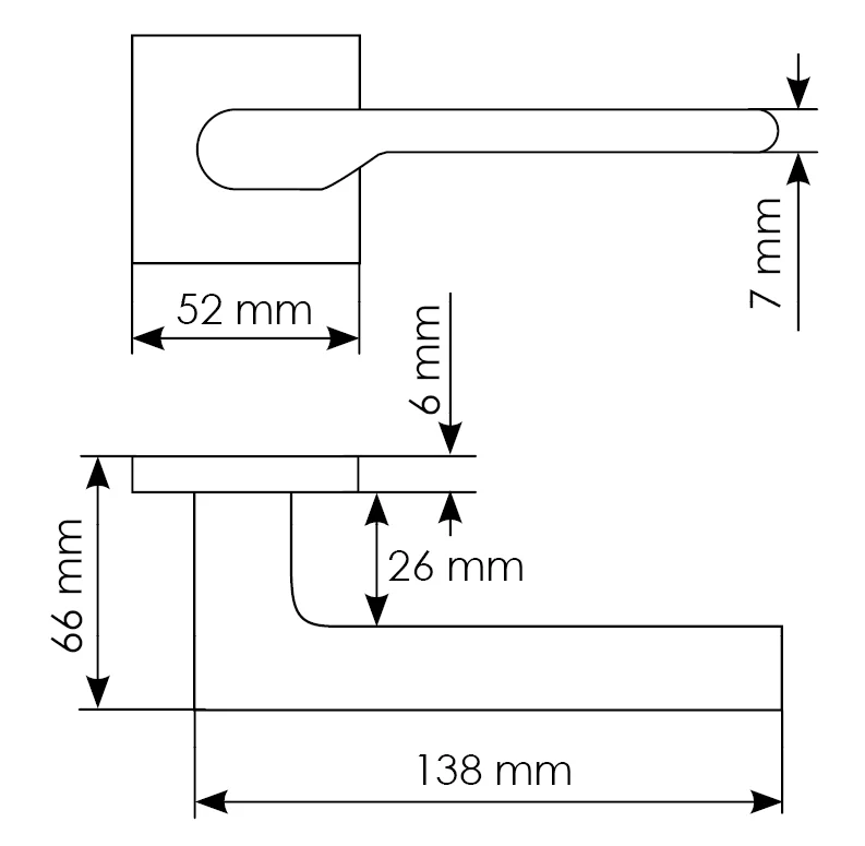 Комплект дверных ручек MH-53-S6 W + защёлка бесшумная M1895 W + петли врезные универсальные MSN 100X70X2.5-4BB W (2шт), цвет белый фото купить в Кирове