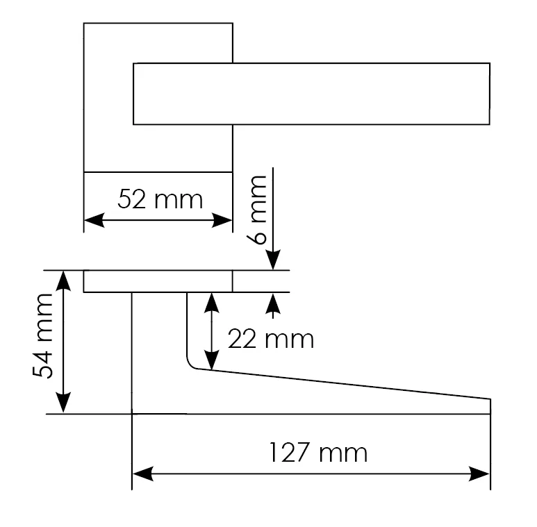 Комплект дверных ручек MH-54-S6 BL с заверткой MH-WC-S6 BL + замок M1895 BL, цвет черный фотомореллиКиров