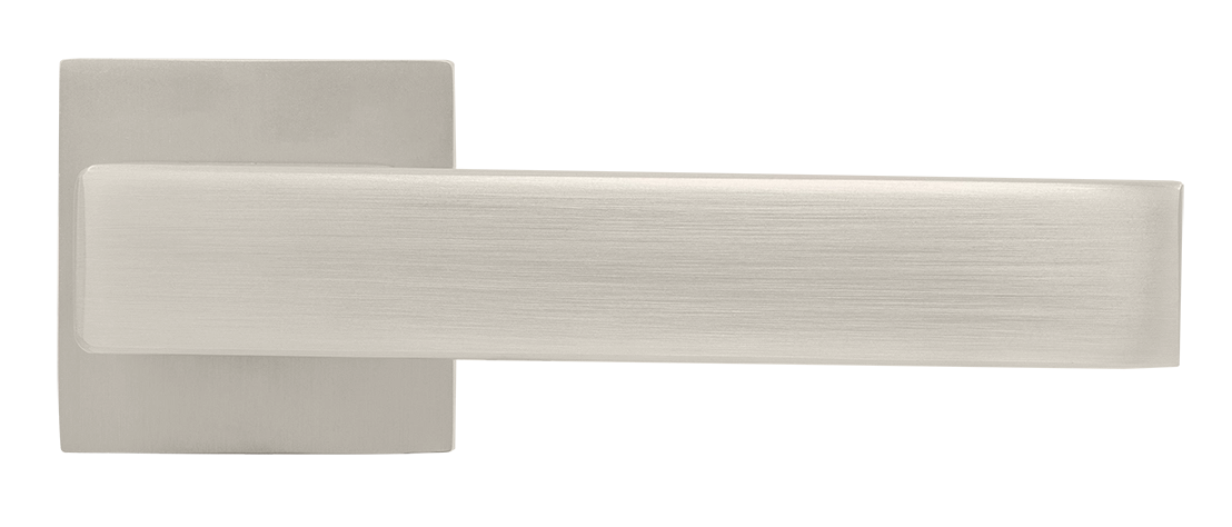 Ручка дверная LOT MH-56-S6 MSN раздельная на квадратной розетке 6 мм, цвет матовый сатинированный никель, ЦАМ фото купить в Кирове