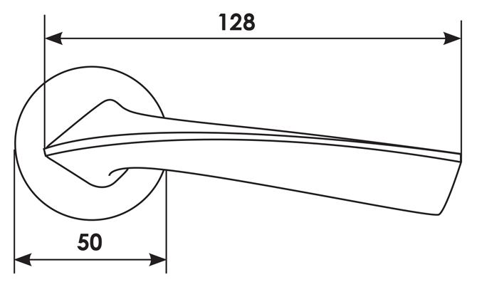 Ручка дверная COMETA R5 NIS раздельная на круглой розетке, цвет - матовый никель, ЦАМ фото купить в Кирове