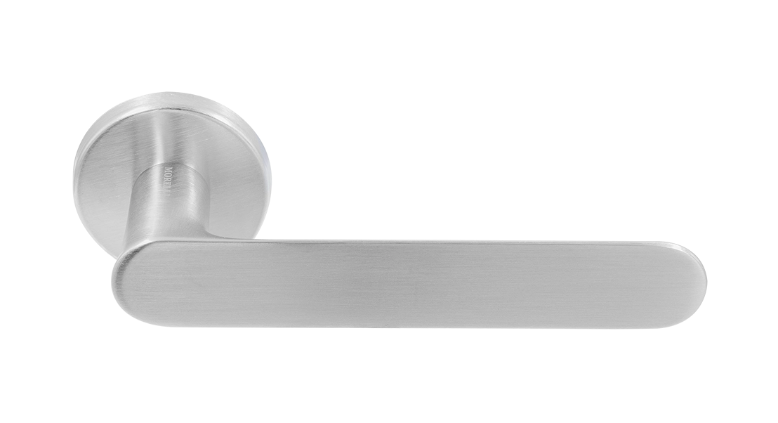 Ручка дверная LE BOAT R5 CSA раздельная на круглой розетке, цвет матовое матовый хром, латунь фото купить Киров