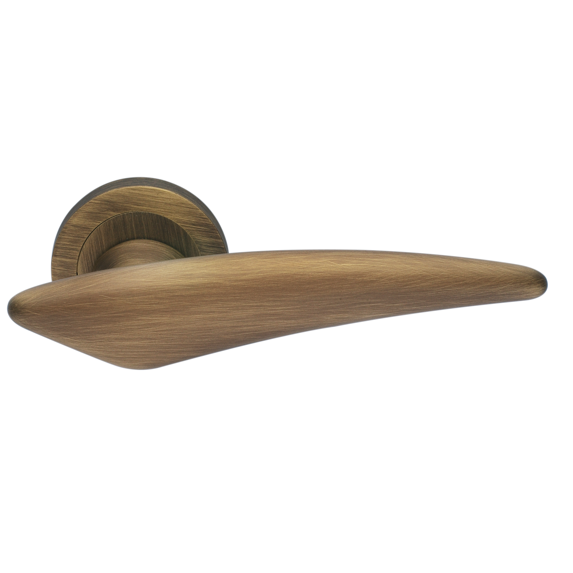 Ручка дверная BOLID R2 BGO раздельная на круглой розетке, цвет матовая бронза, латунь фото купить Киров