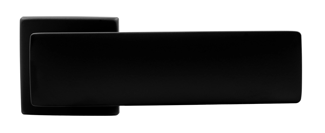 Ручка дверная SPACE S5 NERO-ST на квадратной розетке, цвет черный soft-touch, ЦАМ фото купить в Кирове