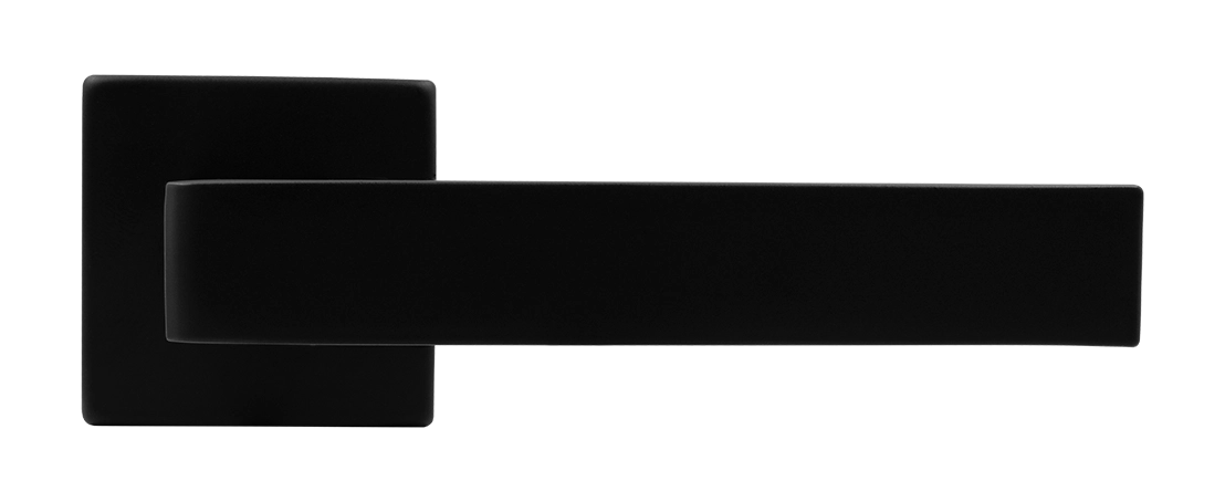 Ручка дверная HORIZONT S5 NERO-ST на квадратной розетке, цвет черный soft-touch, ЦАМ фото купить в Кирове