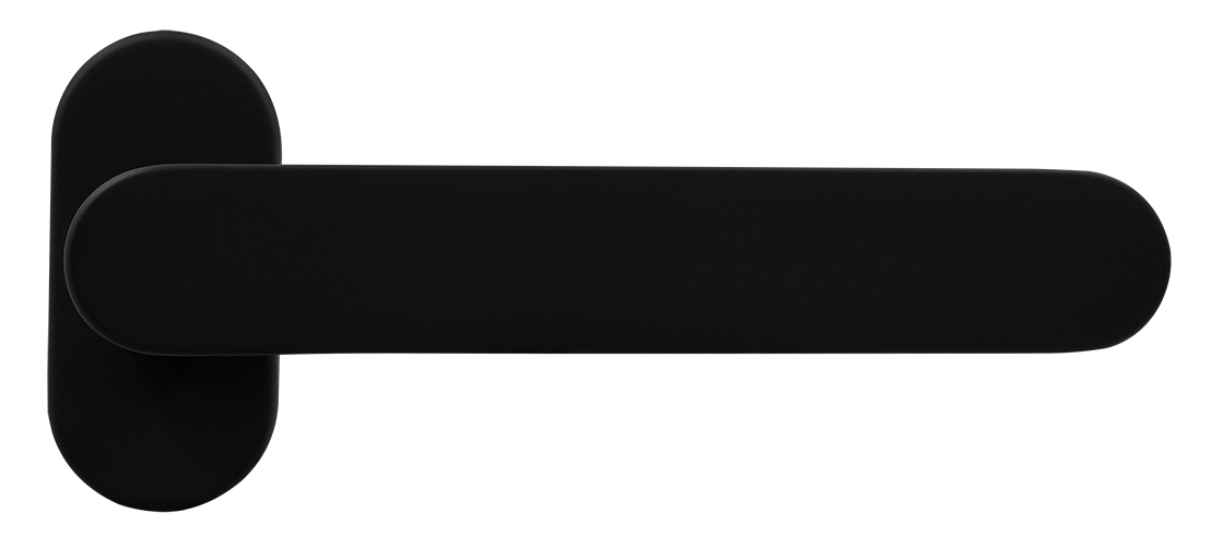 Ручка оконная LE BOAT W1 NERO-ST на прямоугольной розетке, цвет черный soft-touch, латунь фото купить Киров