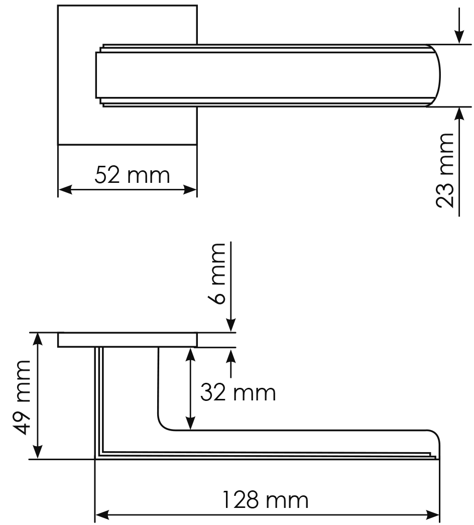 Ручка дверная MH-64-S6 BL STEPS на квадратной розетке 6 мм, цвет черный фото фурнитура Киров