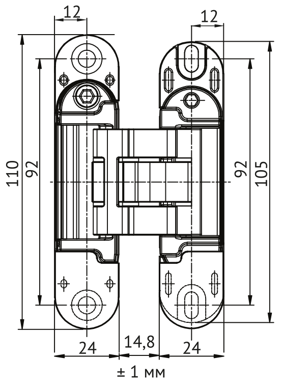 Петля скрытая HH-28 B врезная с 3D-регулировкой вес полотна до 40 кг, цвет черный фото купить в Кирове