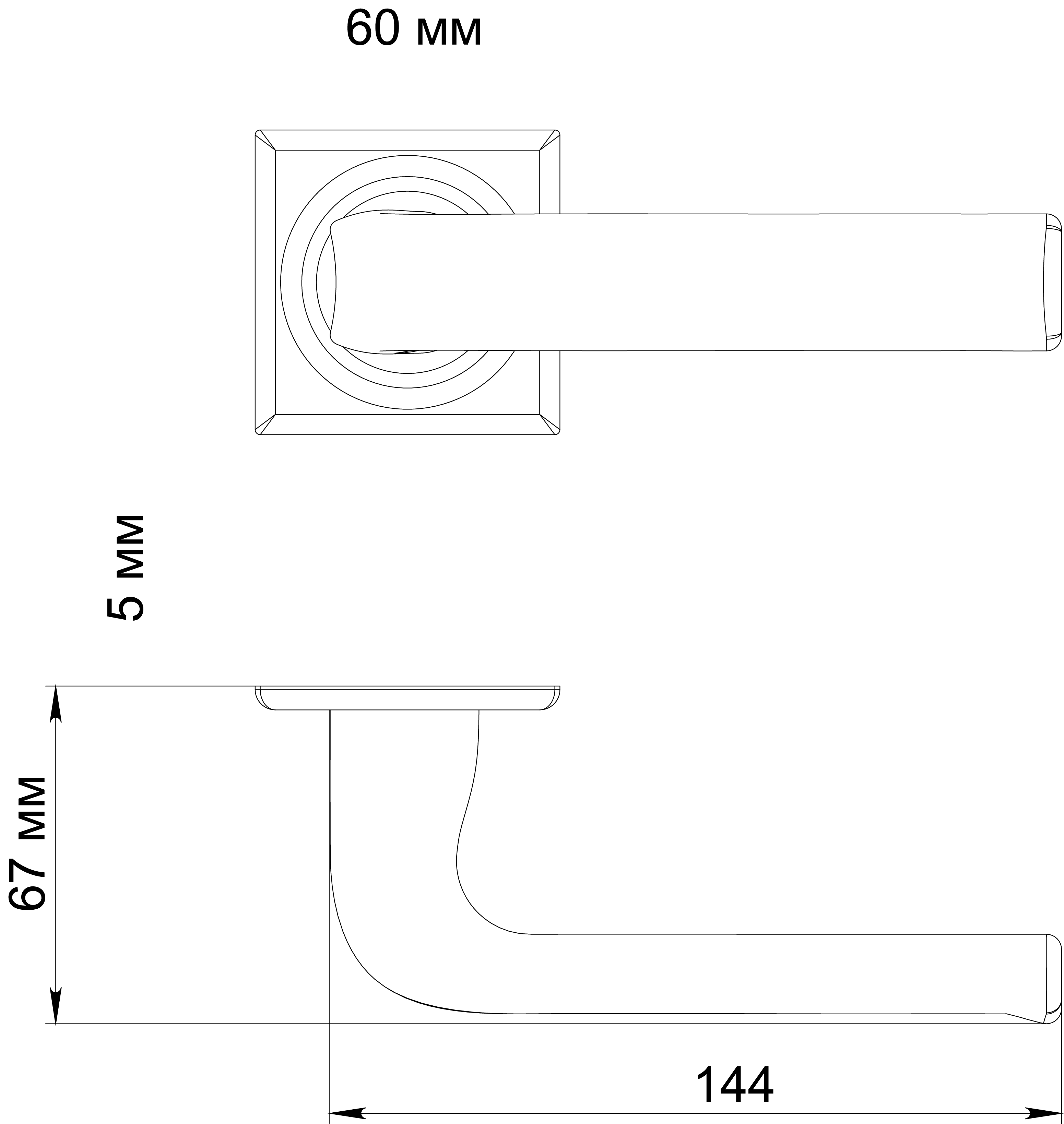 Ручка дверная THE BUS STATION S7 WF на квадратной розетке, цвет Зимняя стужа/Winter Frost фото фурнитура Киров