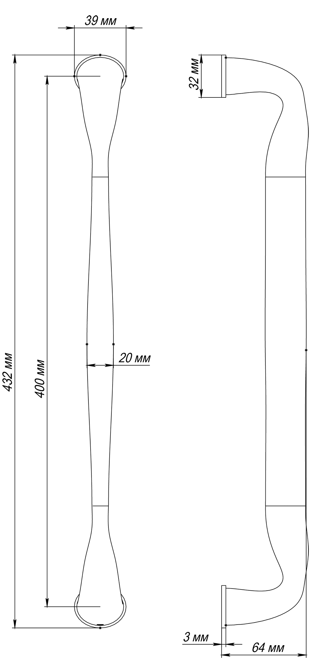 Ручка-скоба LVB PH AH, цвет Осенний мёд/Autumn Honey фото купить в Кирове