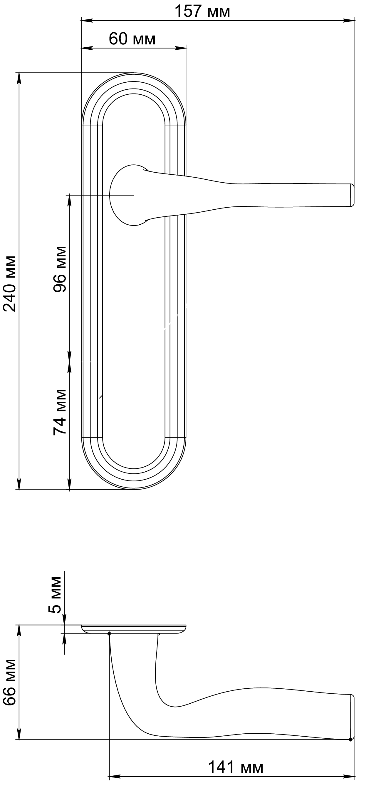 Ручка дверная LVB PLR AH на планке, цвет Осенний мёд/Autumn Honey фото фурнитура Киров