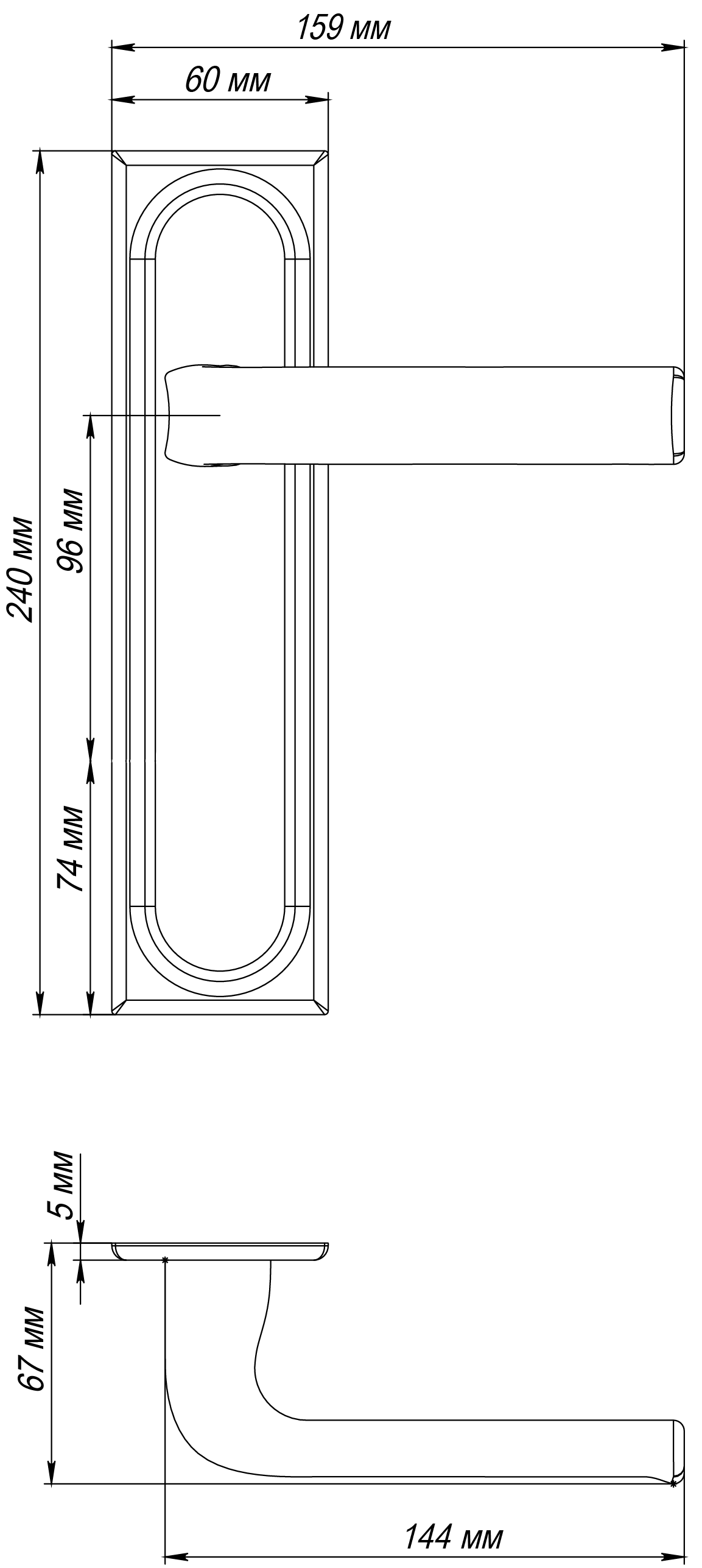 Ручка дверная THE BUS STATION PLS SST на планке, цвет Летняя гроза/Summer Storm фото фурнитура Киров