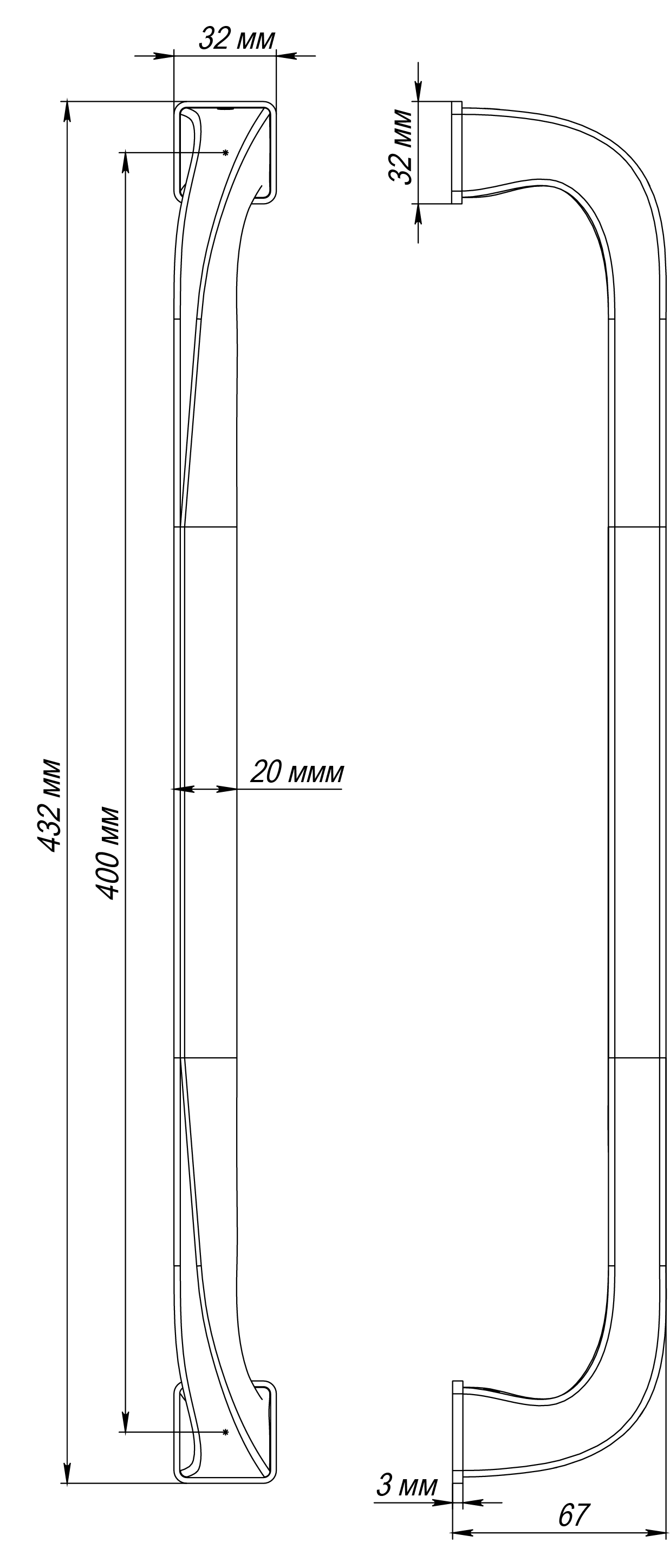 Ручка-скоба WD CONCERT HALL PH SMI, цвет Весенняя дымка/Spring Mist фото купить в Кирове