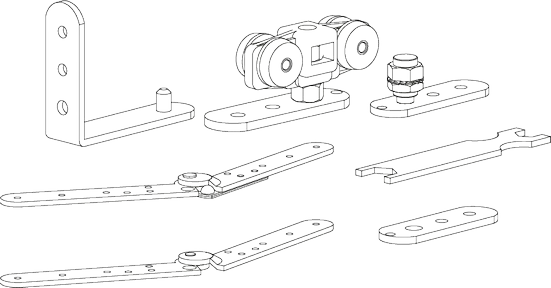 SLIDING SET 1133-1137, комплект роликов для двери "книжка", до 30кг фото купить в Кирове