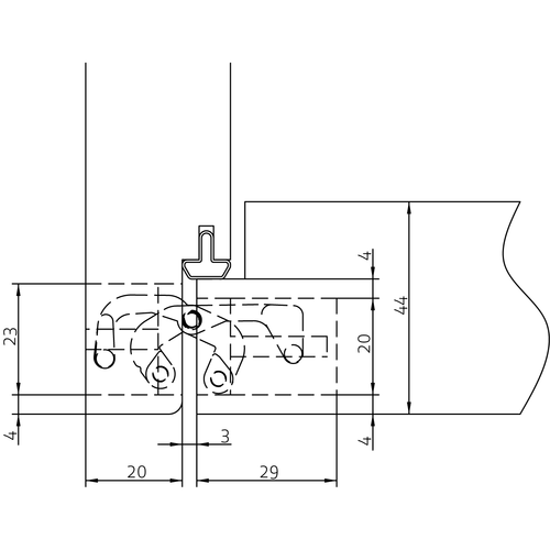 HH-19 B, скрытая петля, цвет - черный фото фурнитура Киров